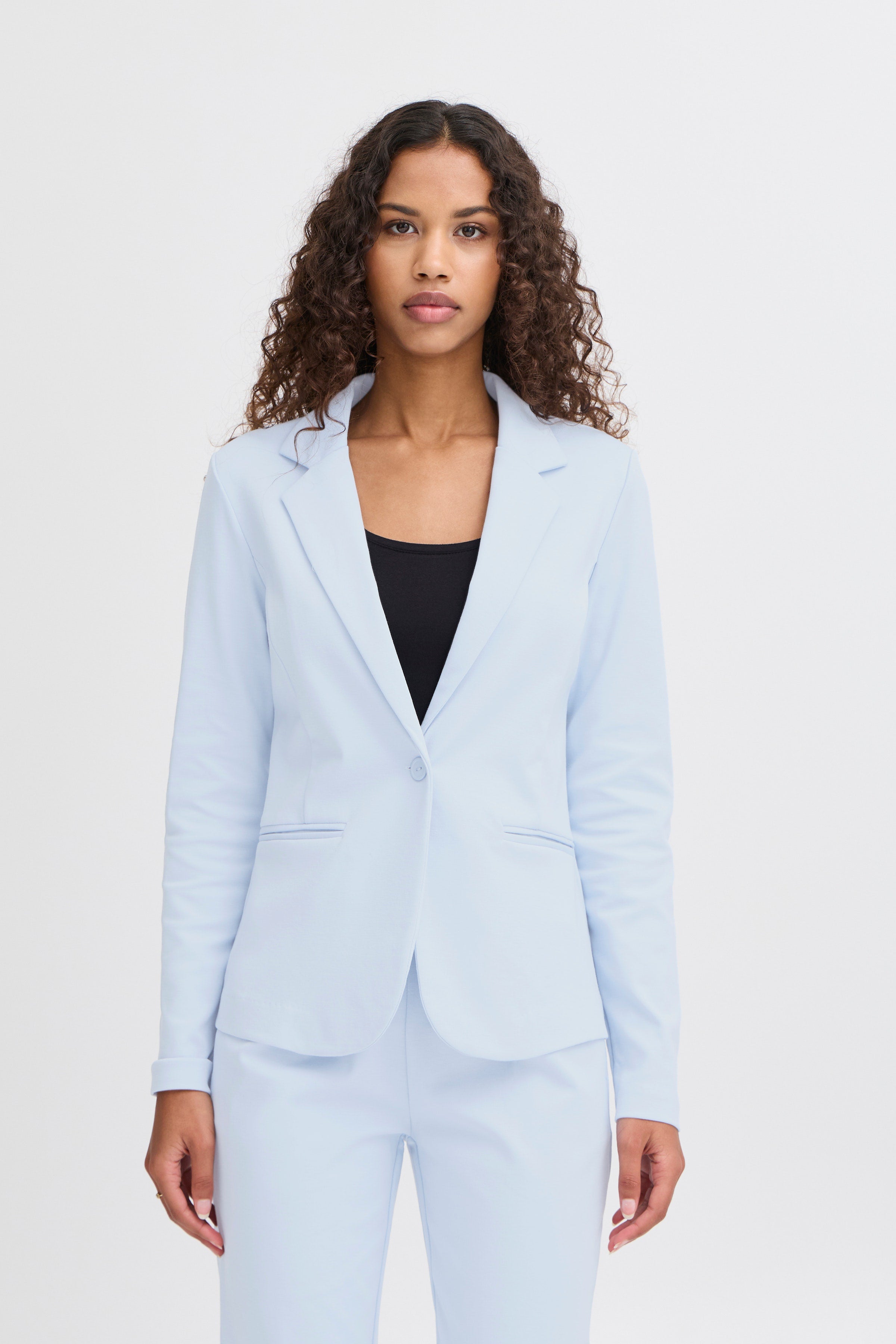 ICHI Kate One Button Light Blue Blazer