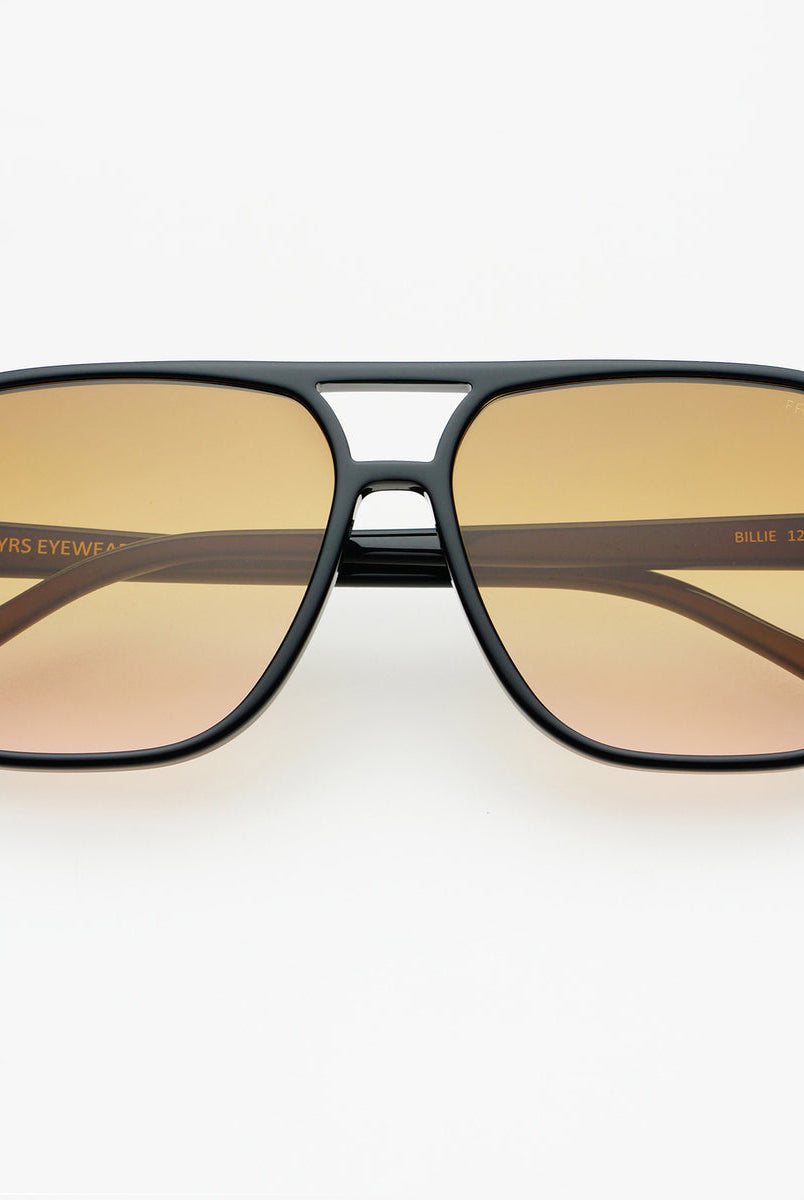 Billie Aviator Sunglasses in Black/Brown