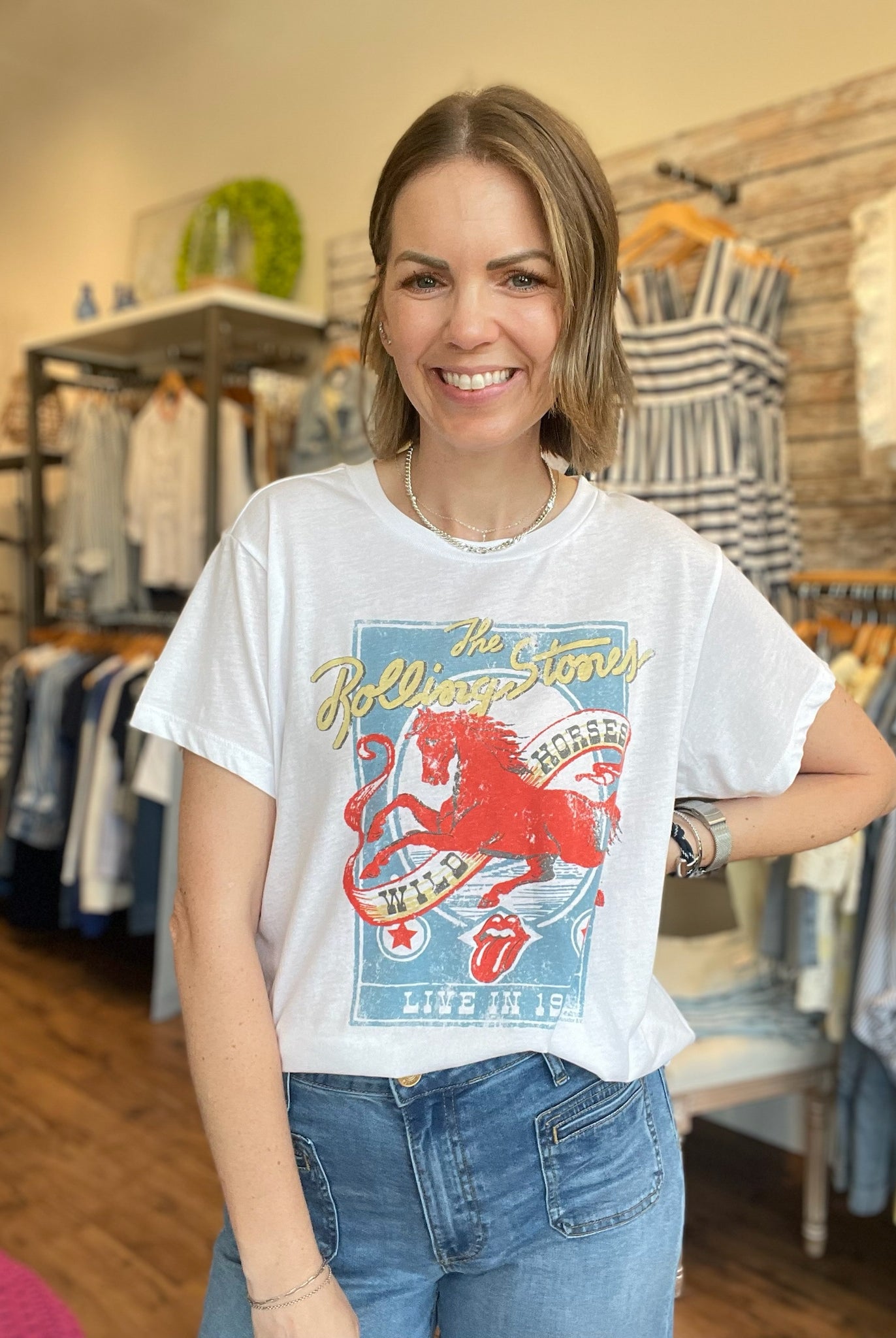 Chaser Rolling Stones Wild Horses Tee in White