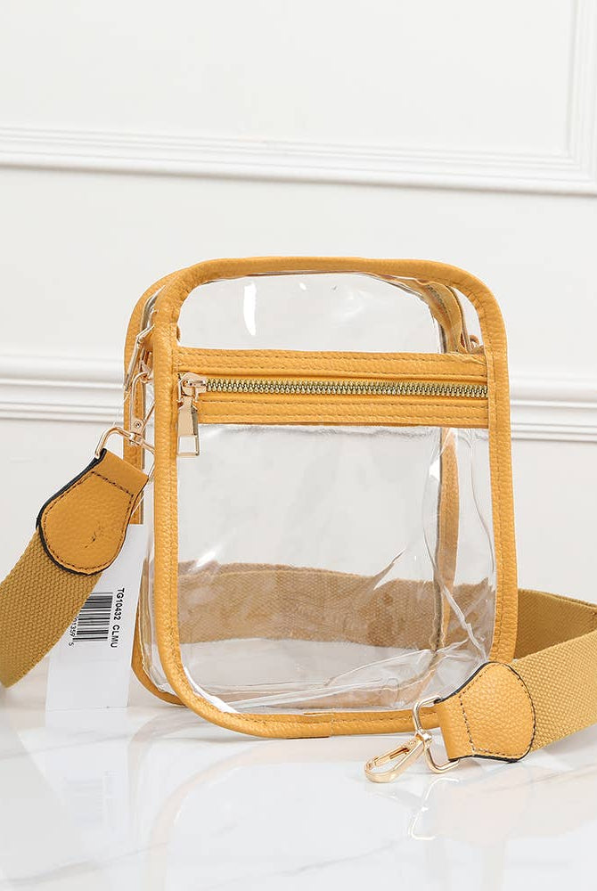 Game Day Stadium Square Clear Bags: Mustard
