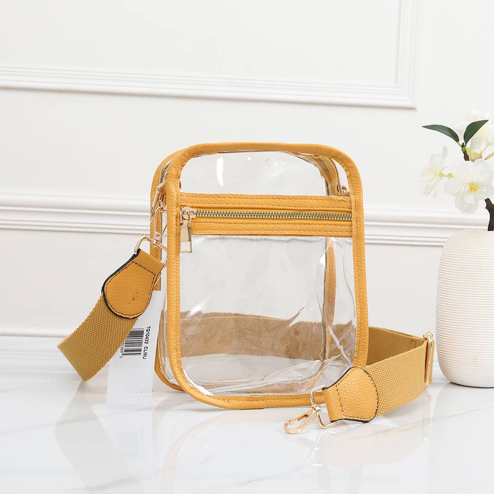 Game Day Stadium Square Clear Bags: Mustard