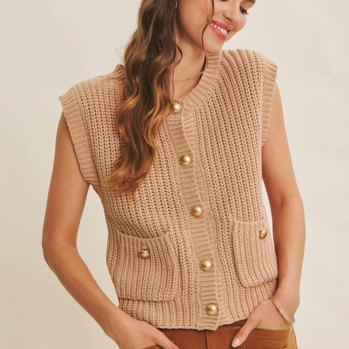 Chunky Sweater Vest-Bust 44