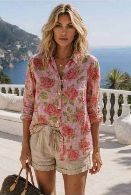 Gigi Button Up - Pink