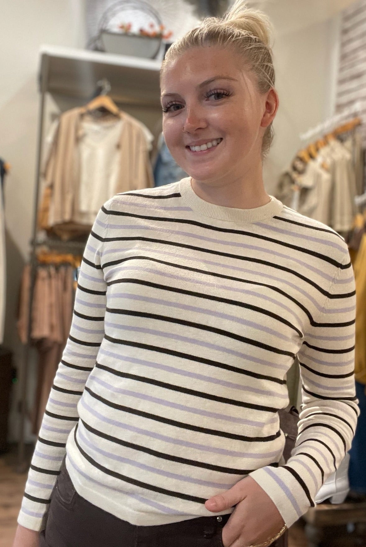 O'Conner Pullover in Cream Combo