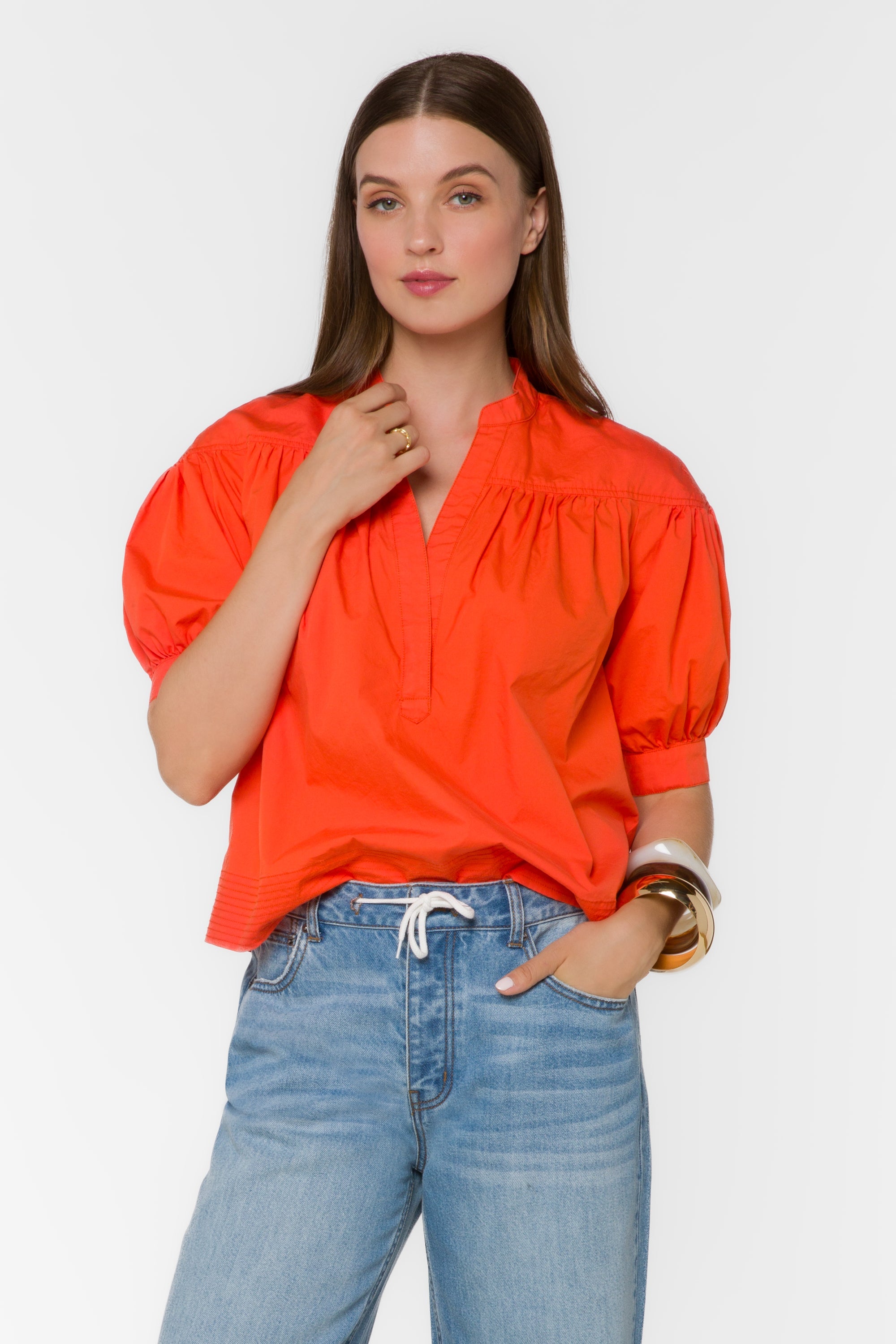 Velvet Heart Dory Top in Spicy Orange