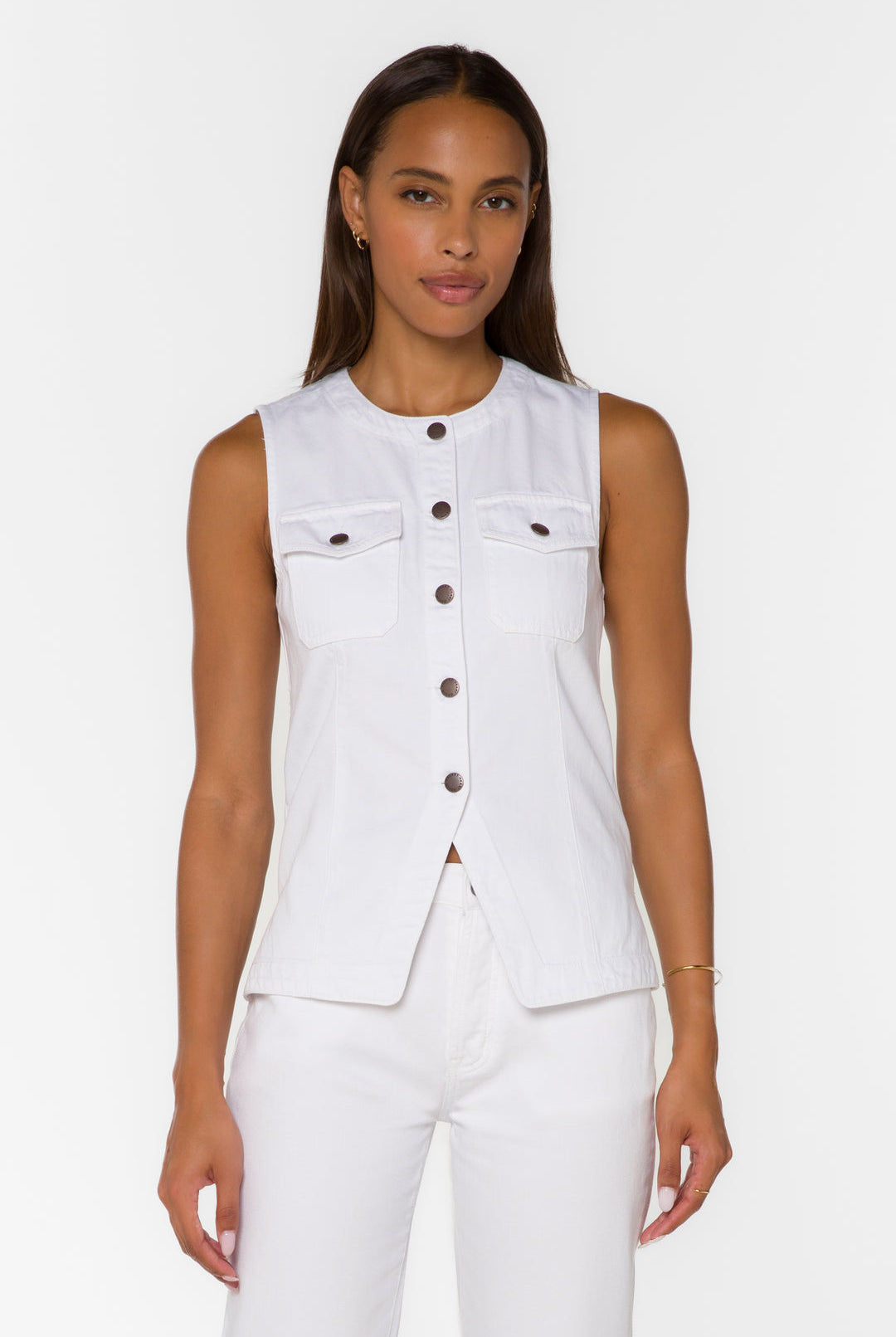 Velvet Heart Ideline Optic White Long Vest