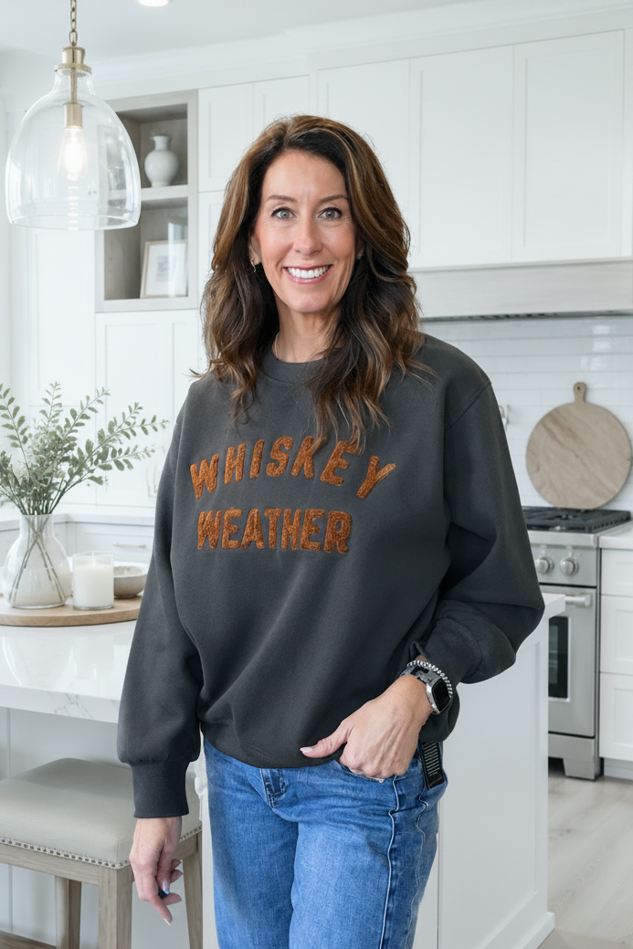 Panache Whiskey Weather Sweatshirt - Charcoal & Camel