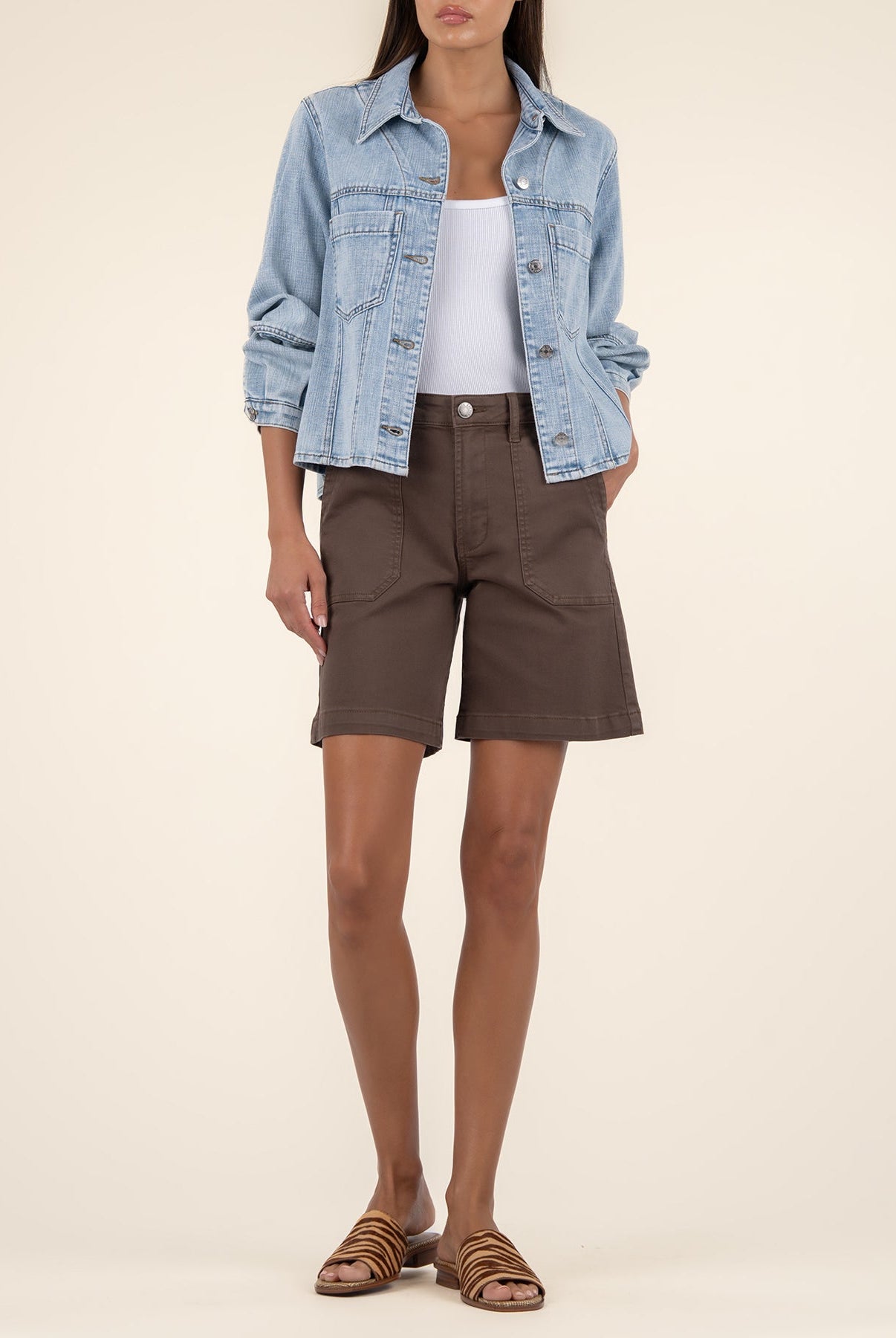 Kut from the Kloth light wash denim Bailey jacket