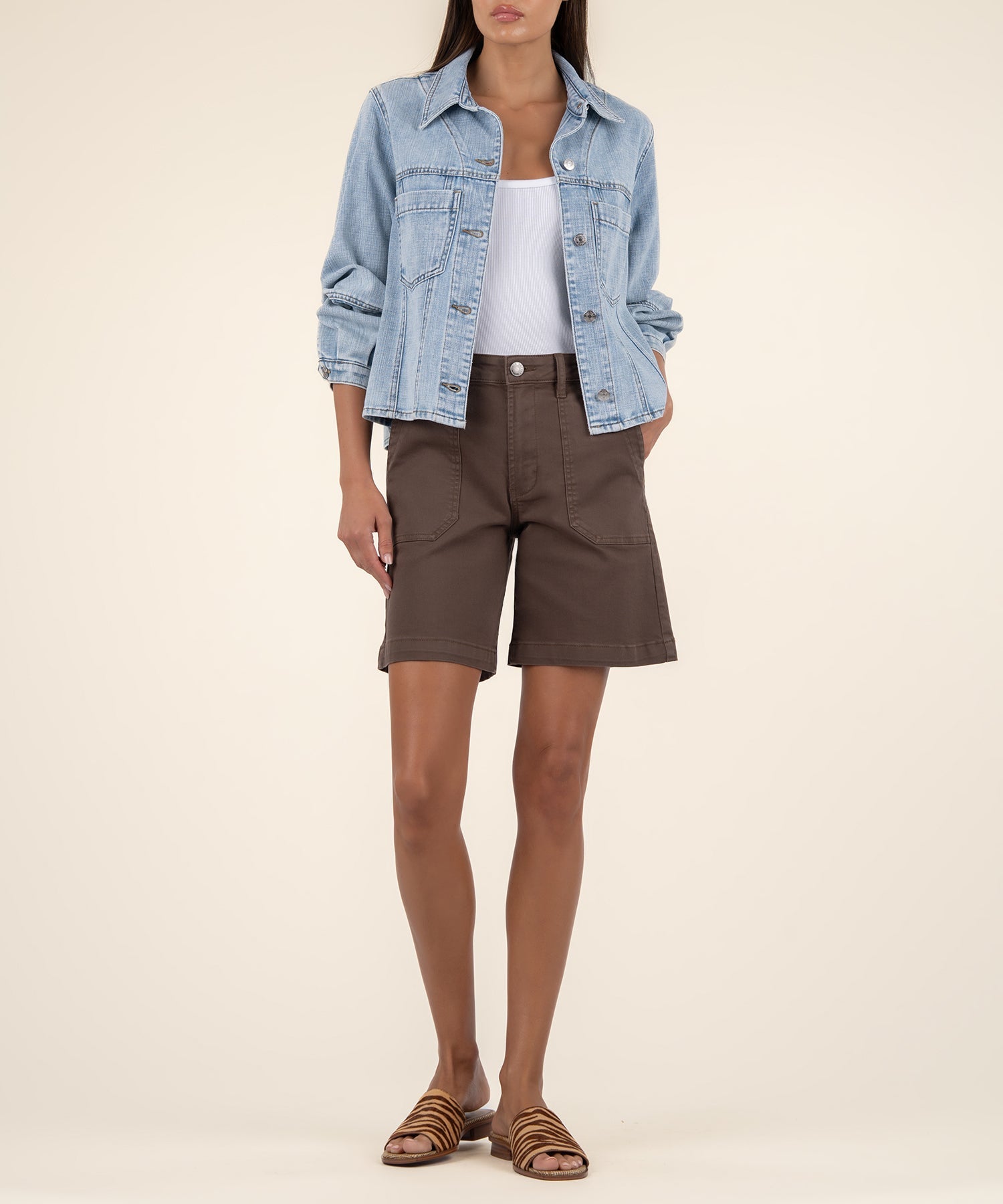 Kut from the Kloth light wash denim Bailey jacket