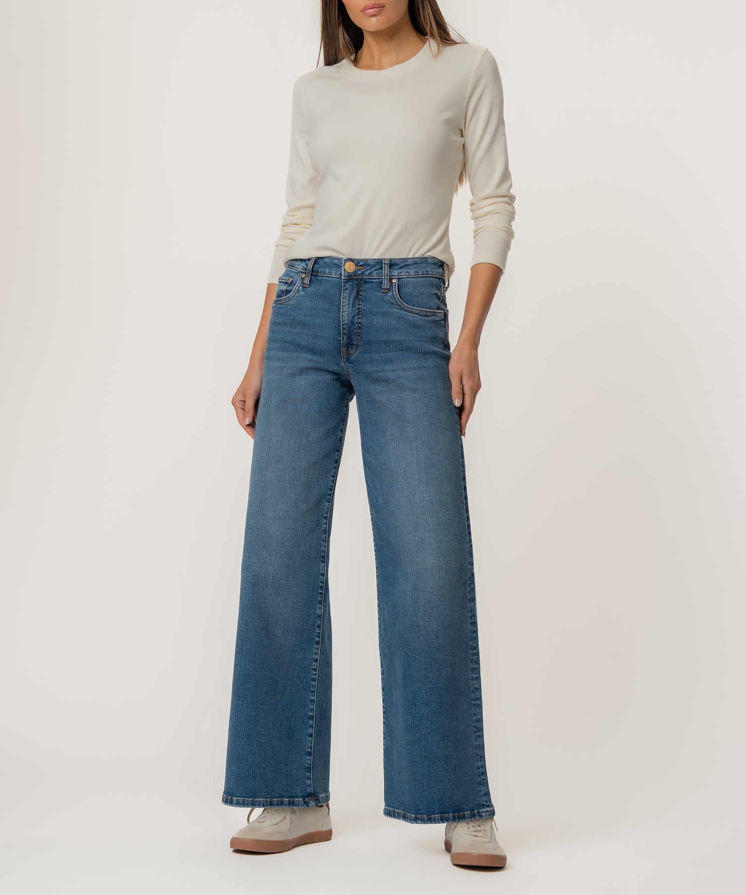 High Rise Wide Leg Blue Denim