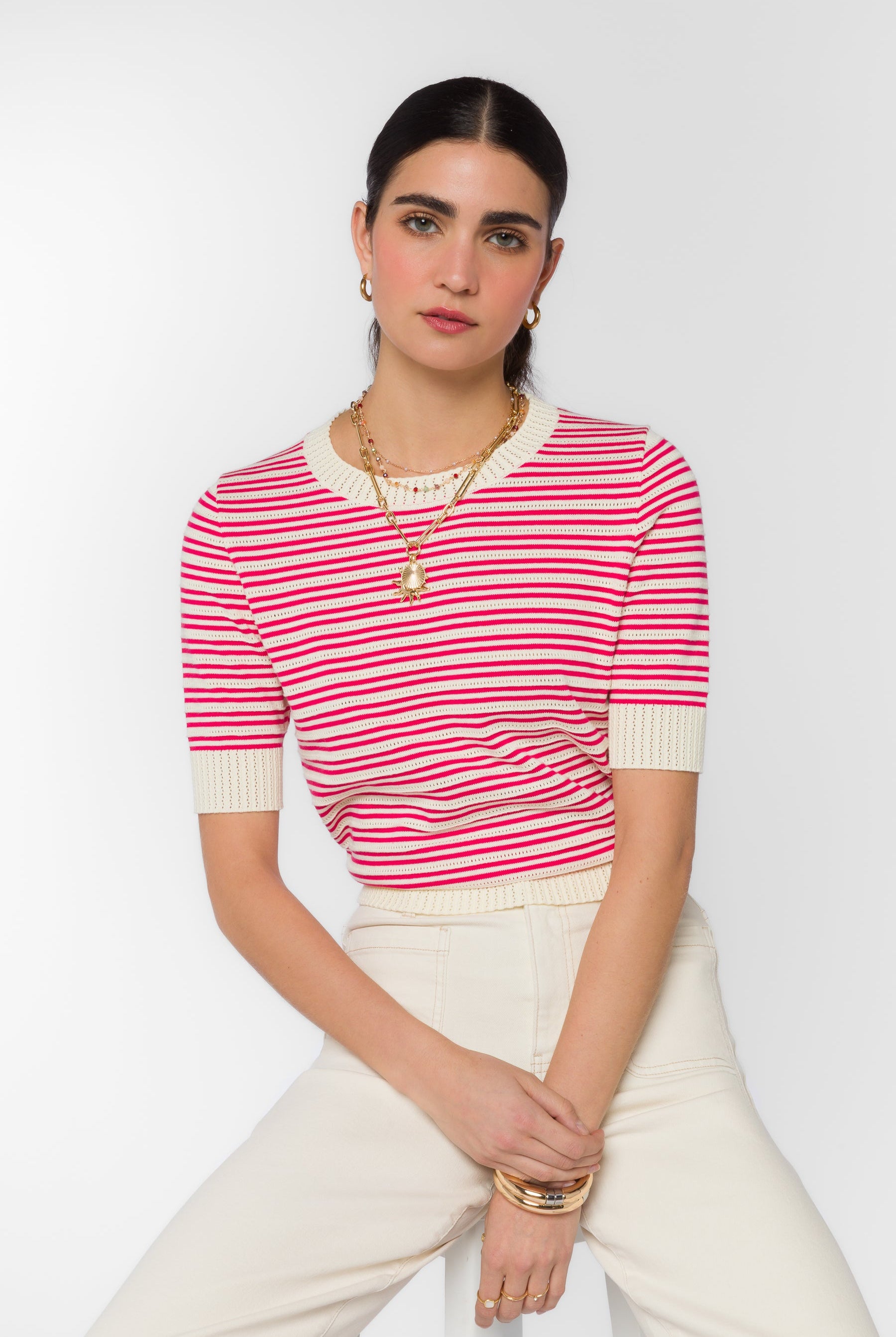 Velvet Heart Norine Pink Stripe Sweater