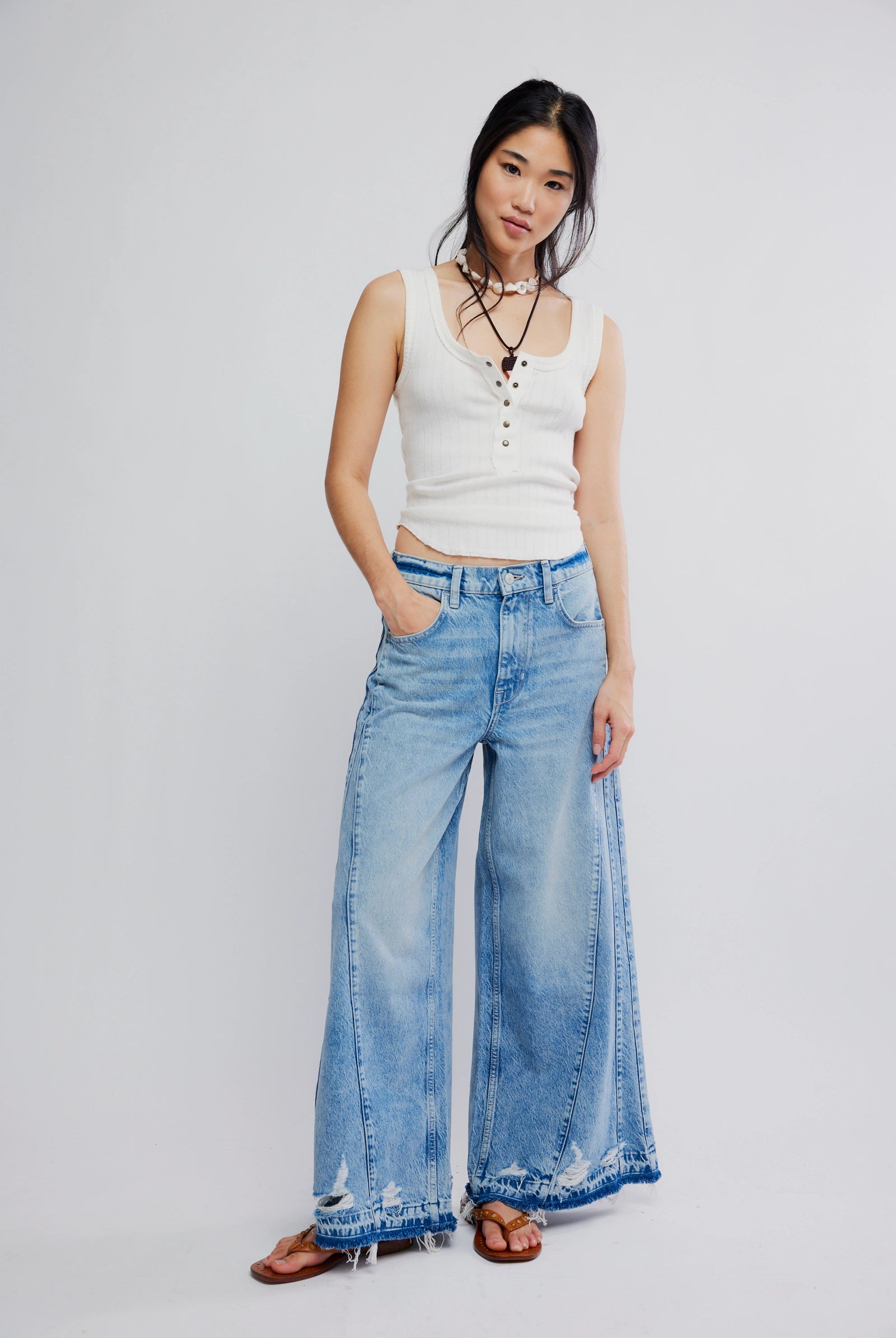 Free People Apollo Wide Leg in Streamline