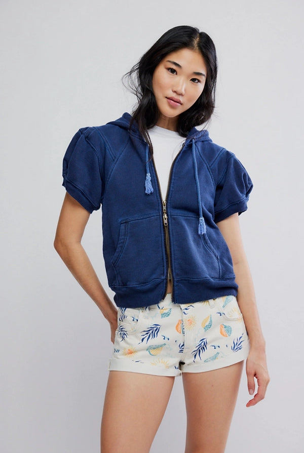 Free People Summer Sweatshirt in Night Shadow Blue