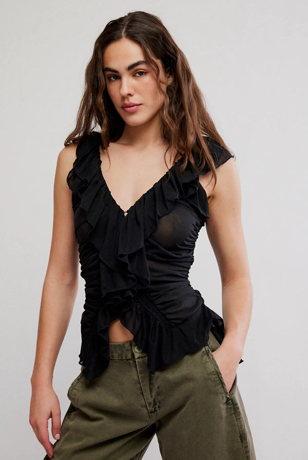 Free People Blythe Vest in Black