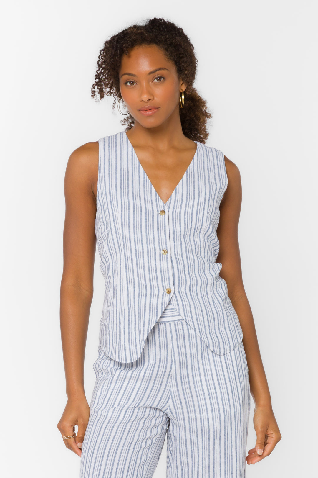 Velvet Heart Quincy Blue Striped Vest