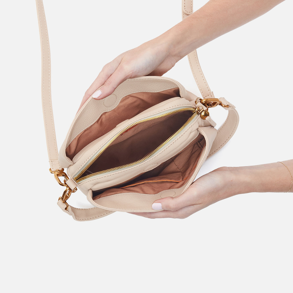 Beige HOBO Convertible Shoulder Bag