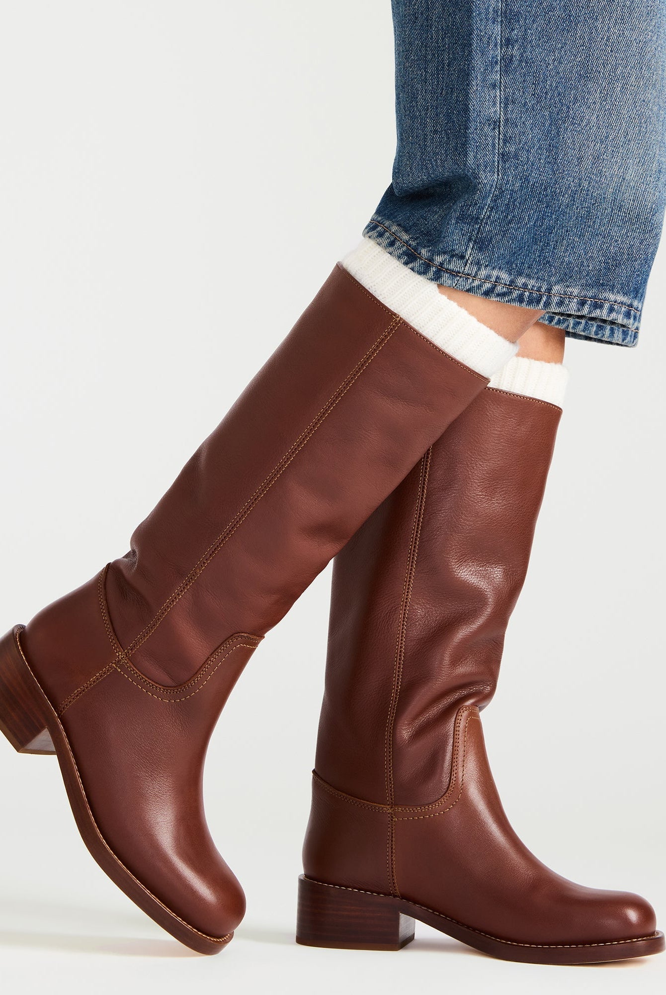 Brown knee-high boots