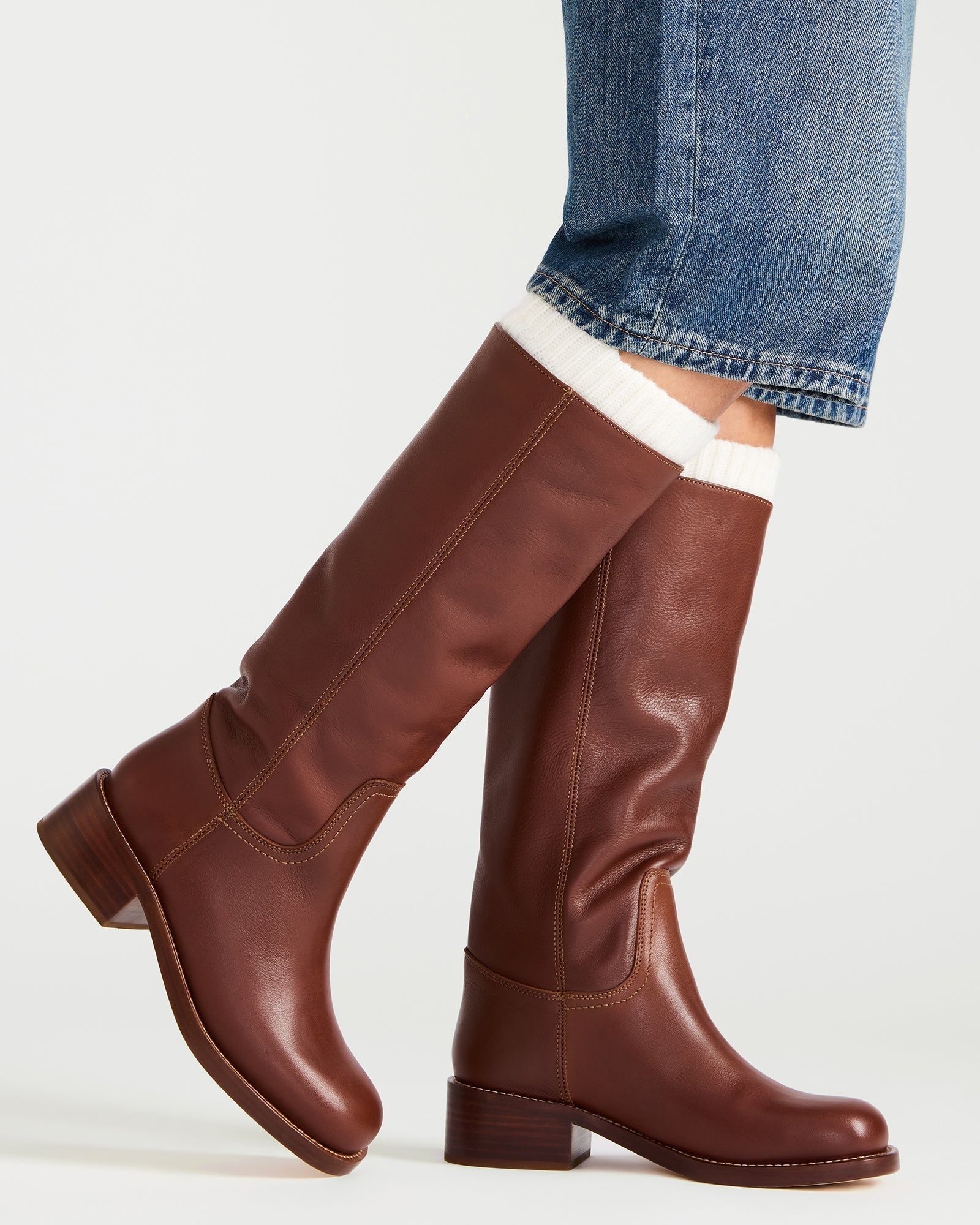Brown knee-high boots