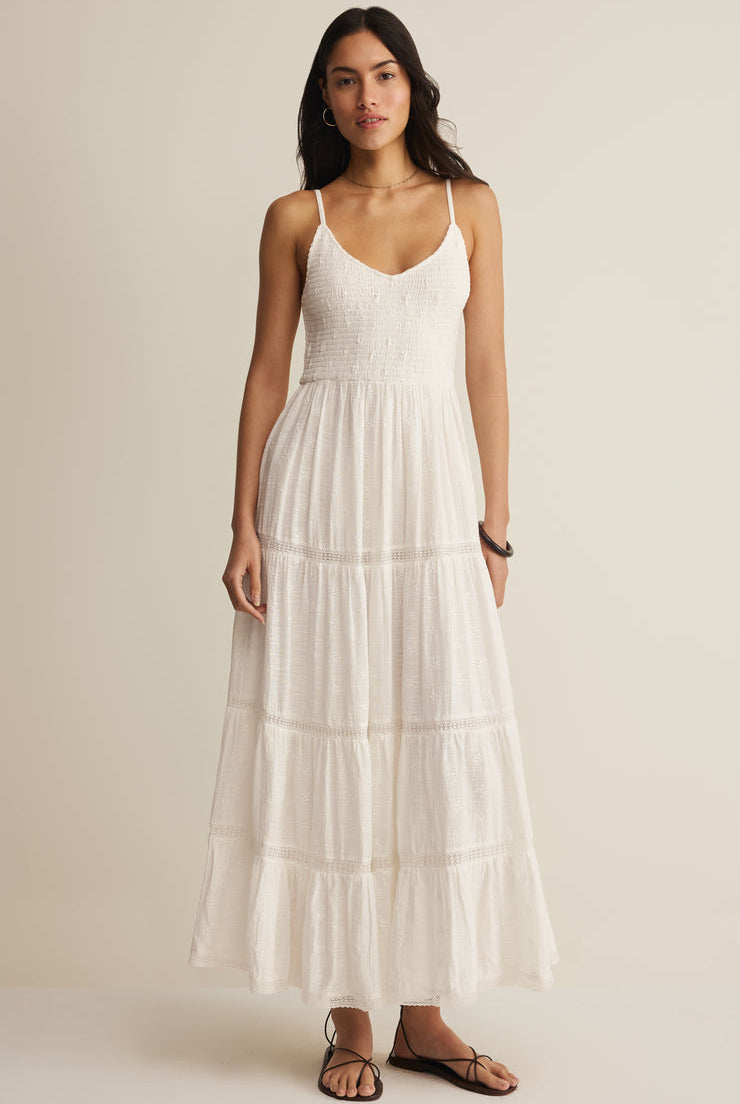 Z SUPPLY Behati Eyelet Midi Dress in White