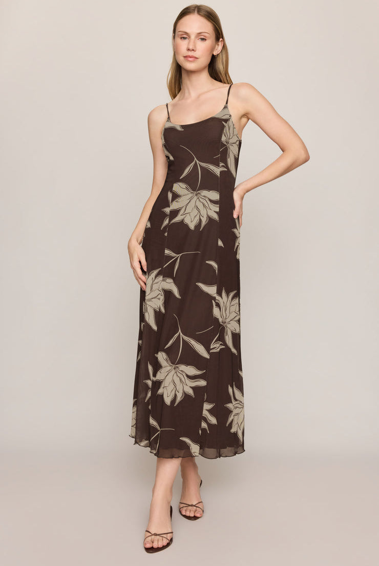 Z SUPPLY Charisma Floral Midi Dress - Dark Chocolate