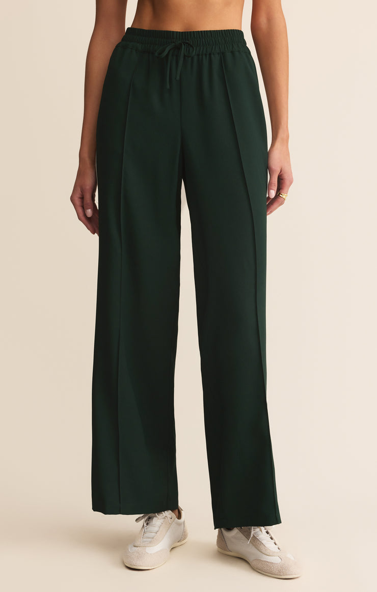 Women's Green Track Pant with White Stripes on the side