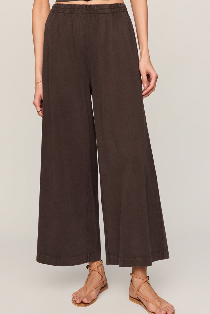 Z SUPPLY Scout Jersey Crop Flare Pant - Dark Chocolate