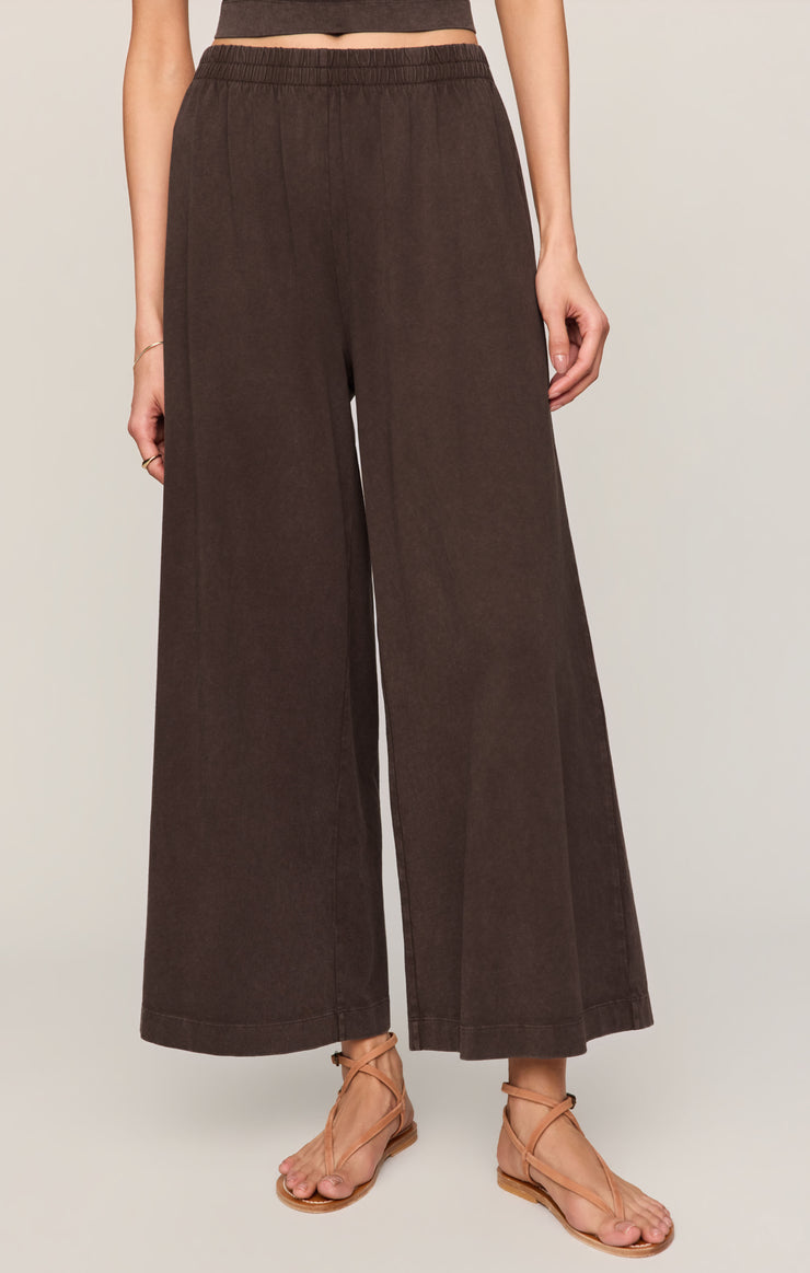 Z SUPPLY Scout Jersey Crop Flare Pant - Dark Chocolate