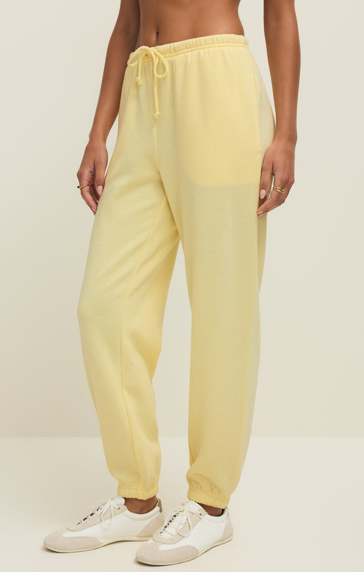 Light Yellow Joggers with tapered leg.