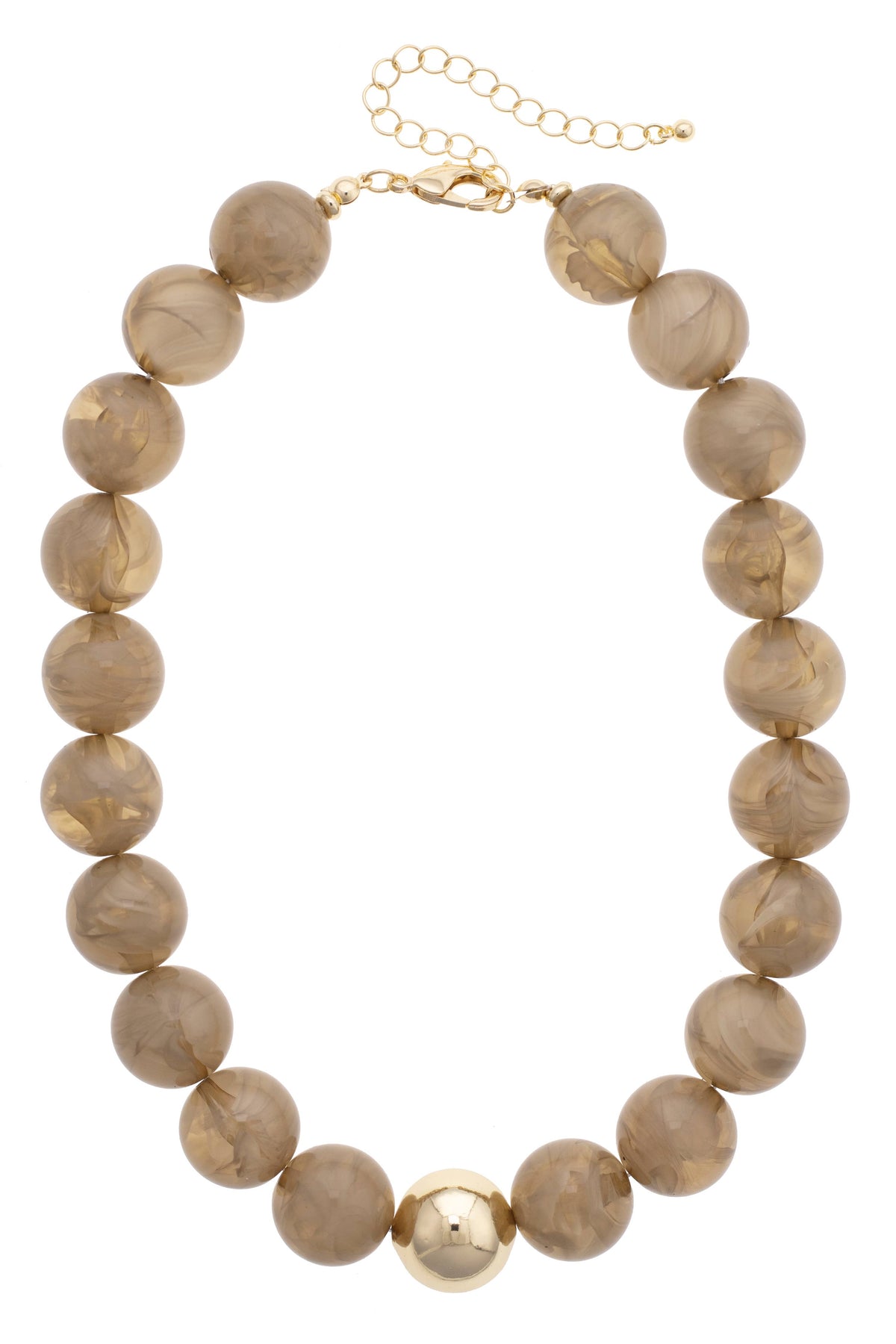 Marjorie Fall Beaded Necklace: Smokey Taupe