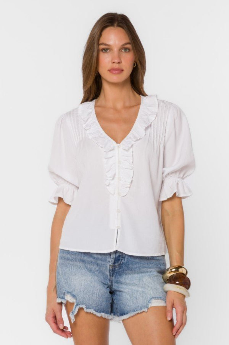 Velvet Heart Anthea Malibu Blouse in Optic White