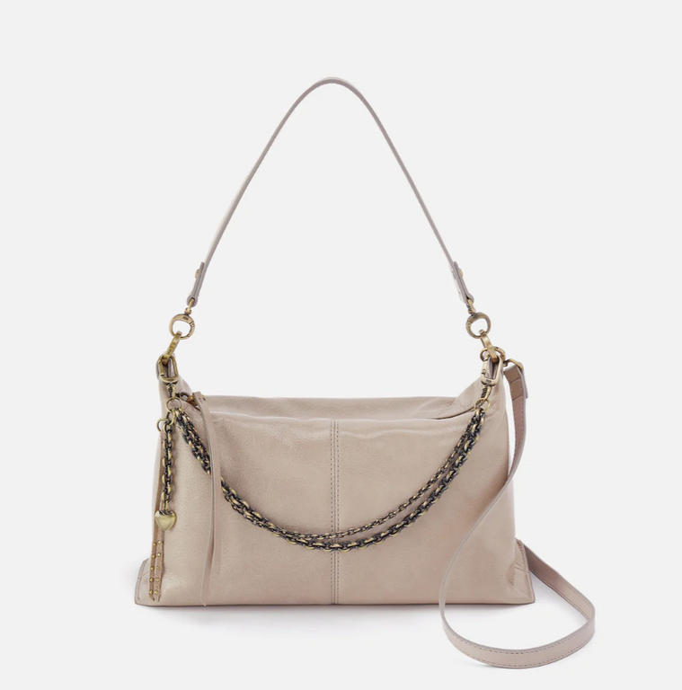 HOBO beige handbag with chain details.