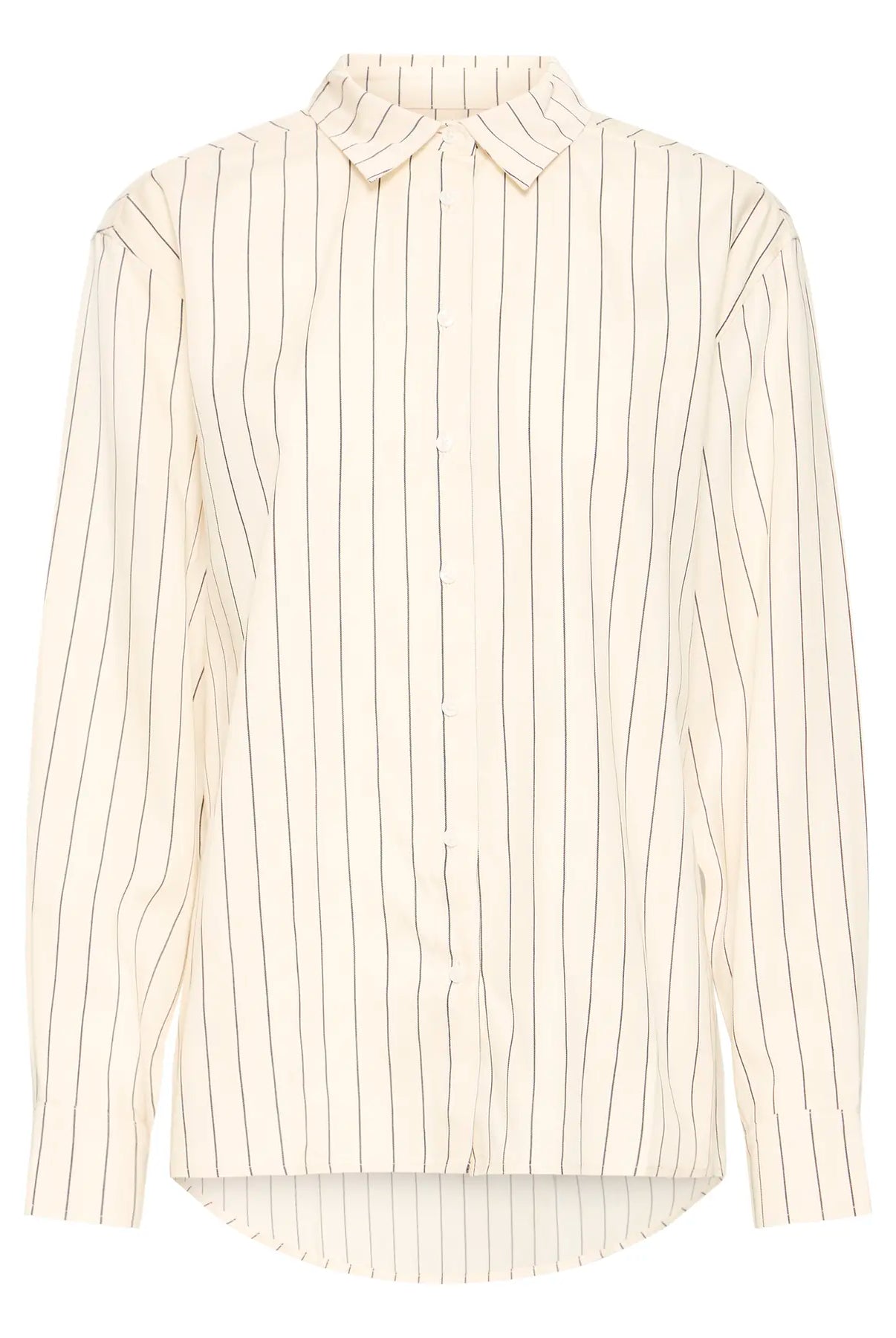 ICHI Button Up Blouse in Birch/Black