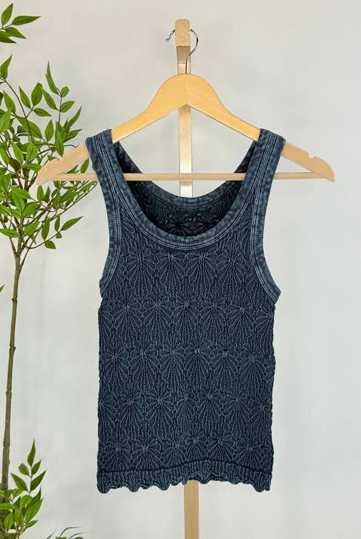 Nikibiki Vintage Reversible Lace Top in Vintage Denim