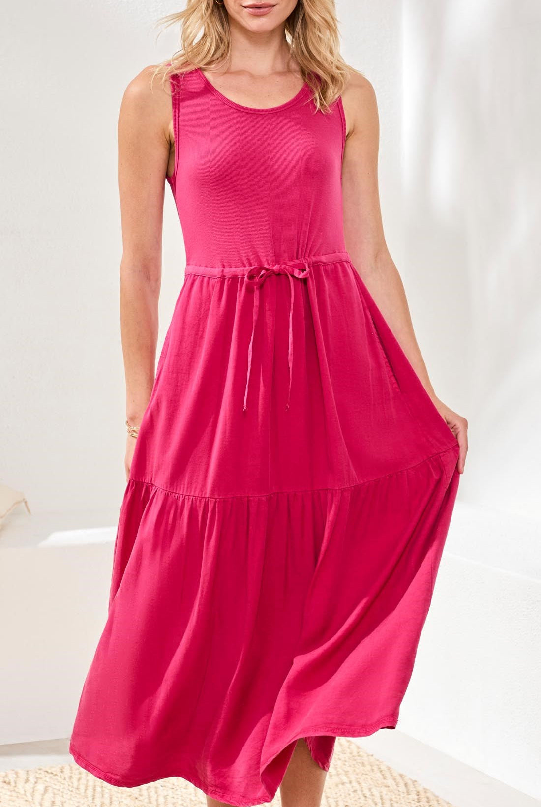 Sleeveless Pink Maxi Dress