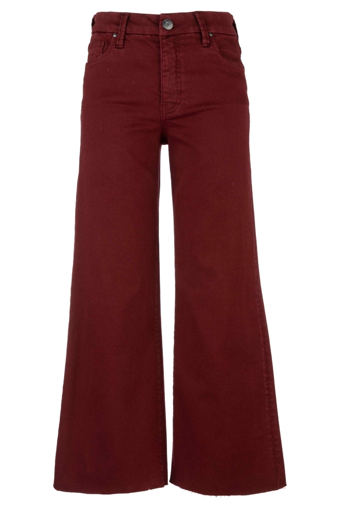 Maroon wide-leg jeans