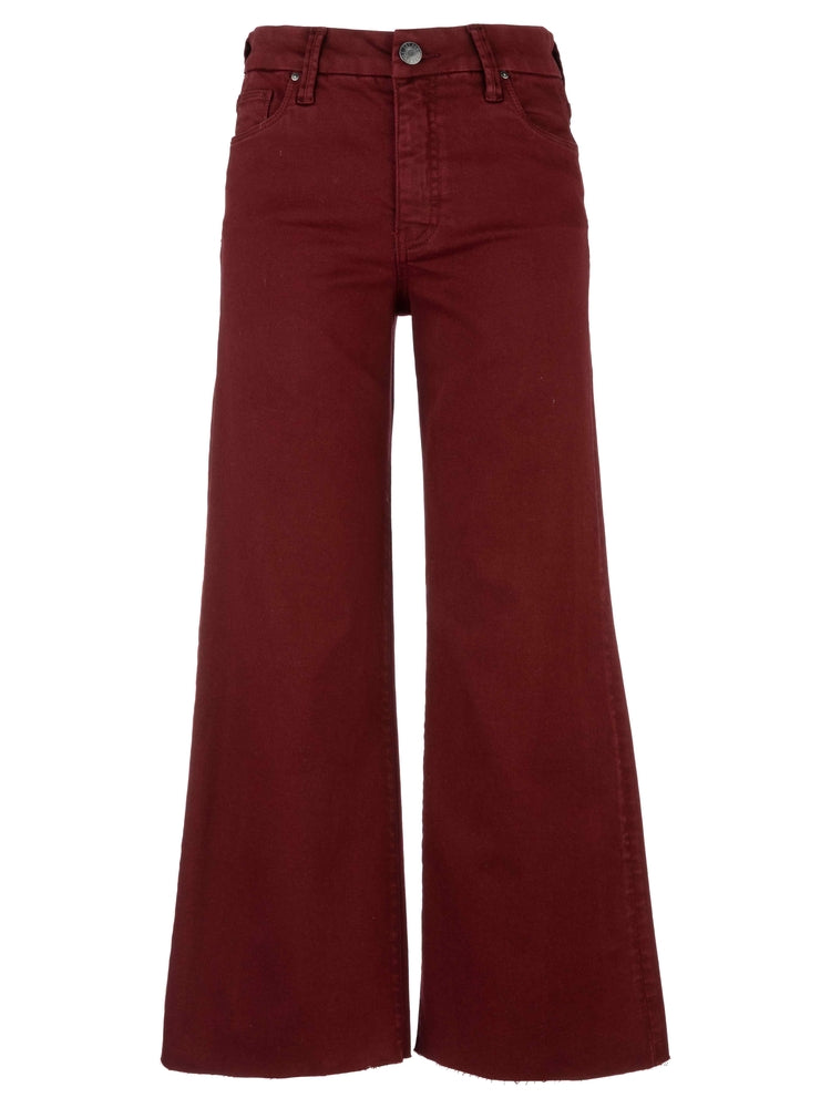 Maroon wide-leg jeans