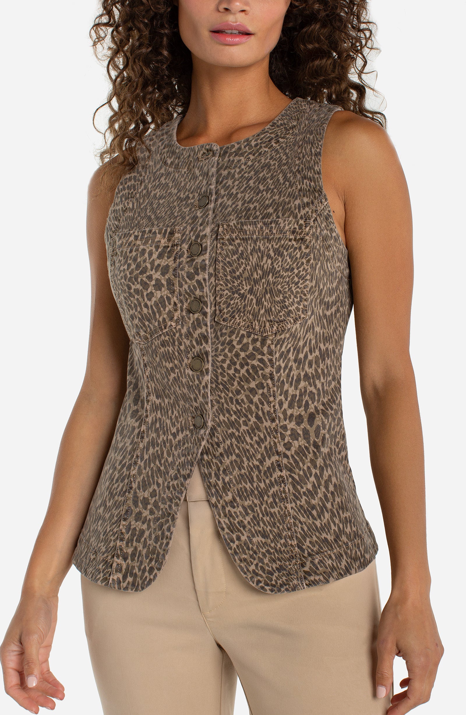 Animal Print, button up vest