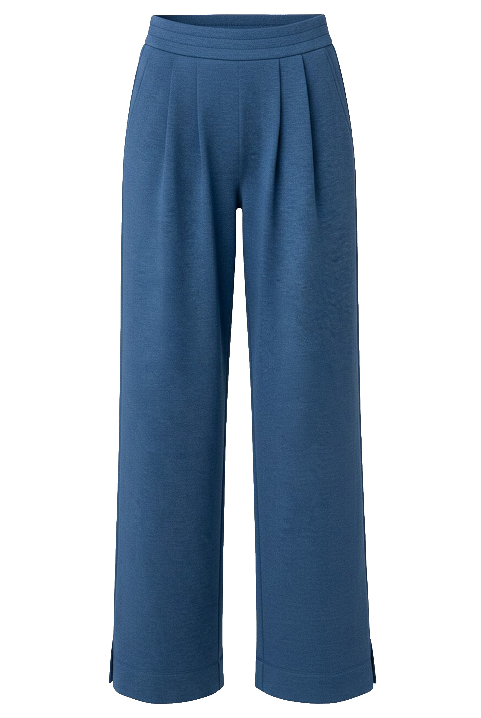 Liverpool Pull On Pleated Wide Leg 30" inseam in Heathered Navy