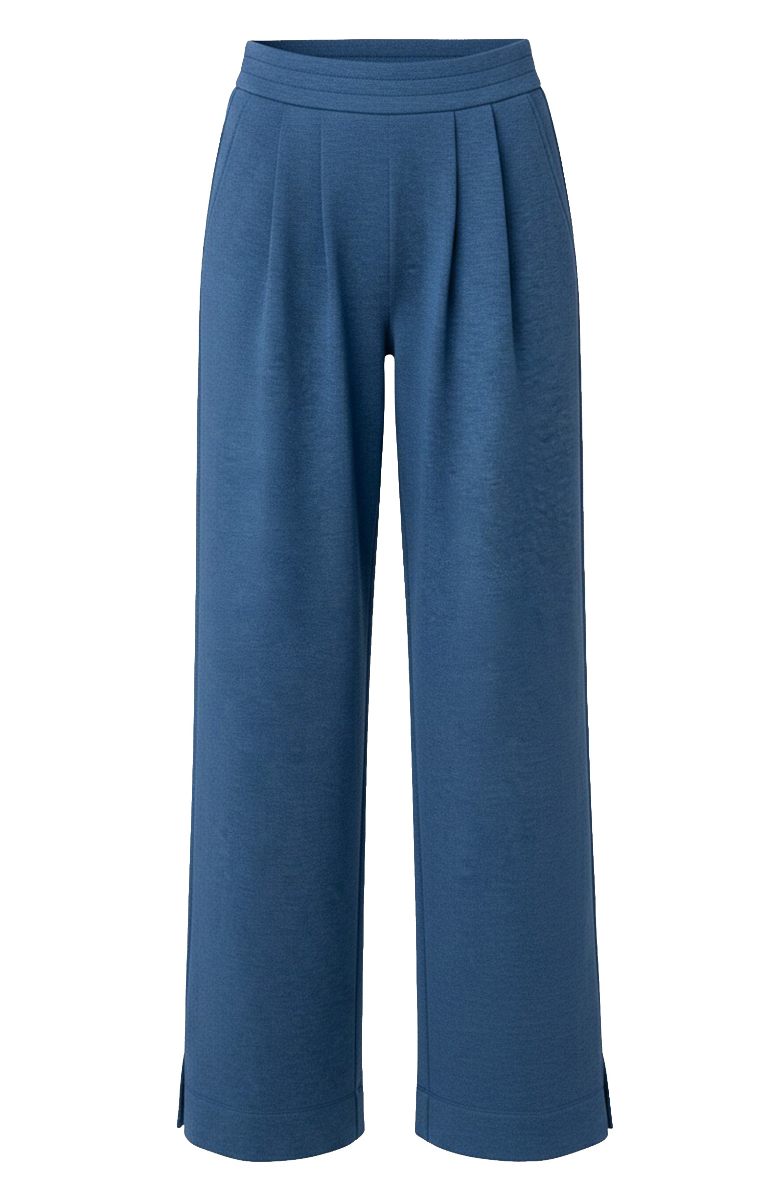 Liverpool Pull On Pleated Wide Leg 30" inseam in Heathered Navy