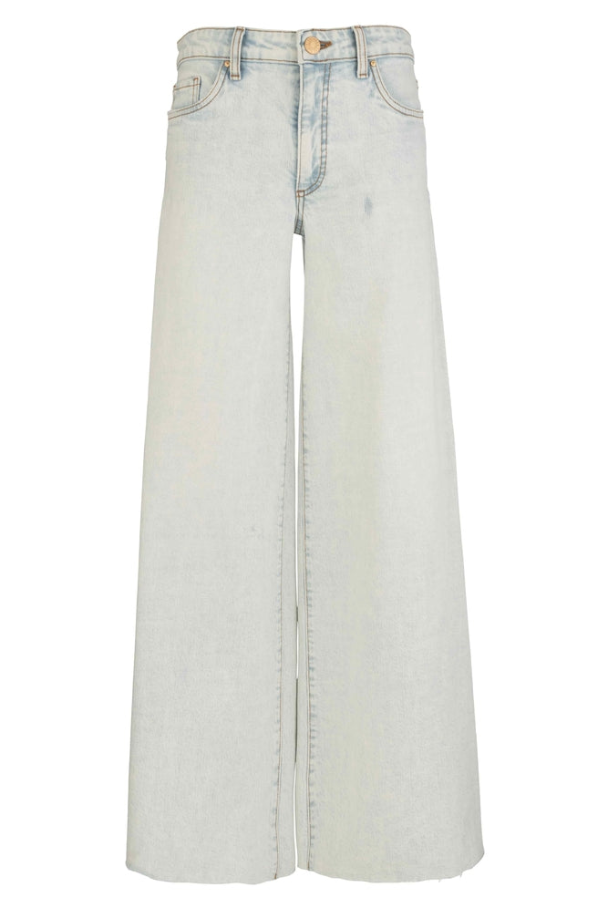 Kut from the Kloth Blake High-Rise Super Wide Leg Raw Hem Jeans - Sensual