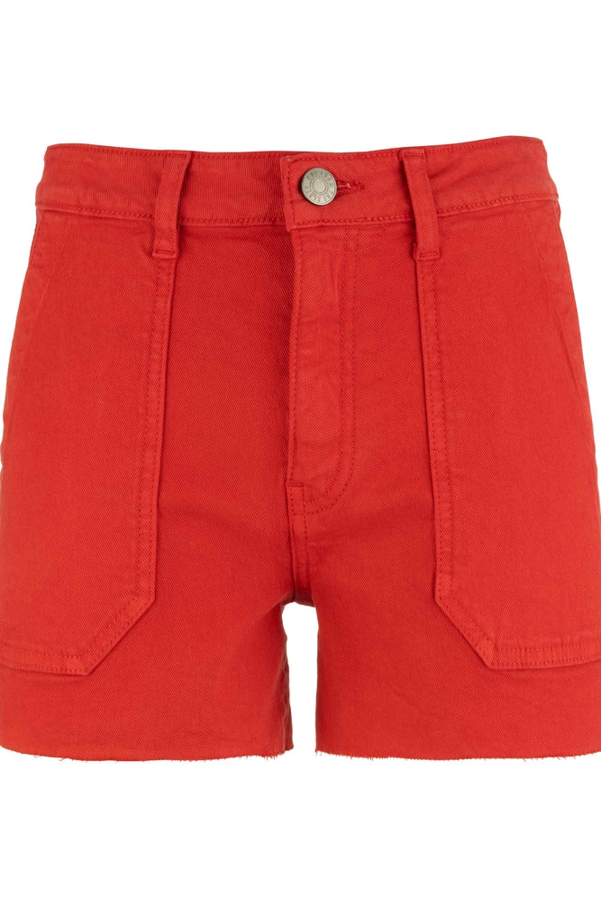 KUT Jane High Rise Short with Pork Chop Front Pockets in Tomato