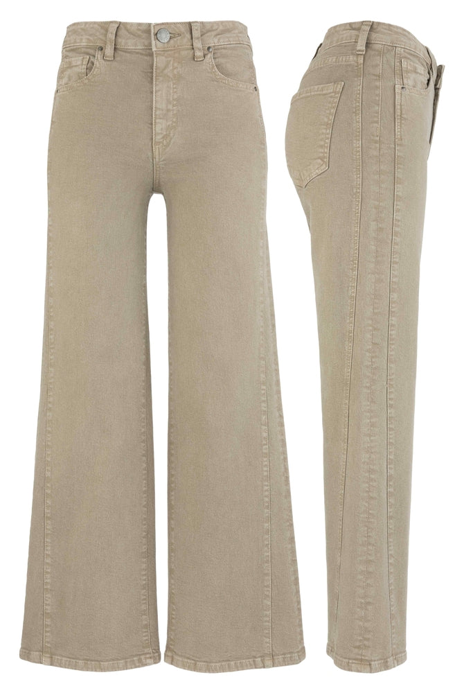 KUT from the Kloth Meg HR Wide Leg Side Panel in Milk Tea