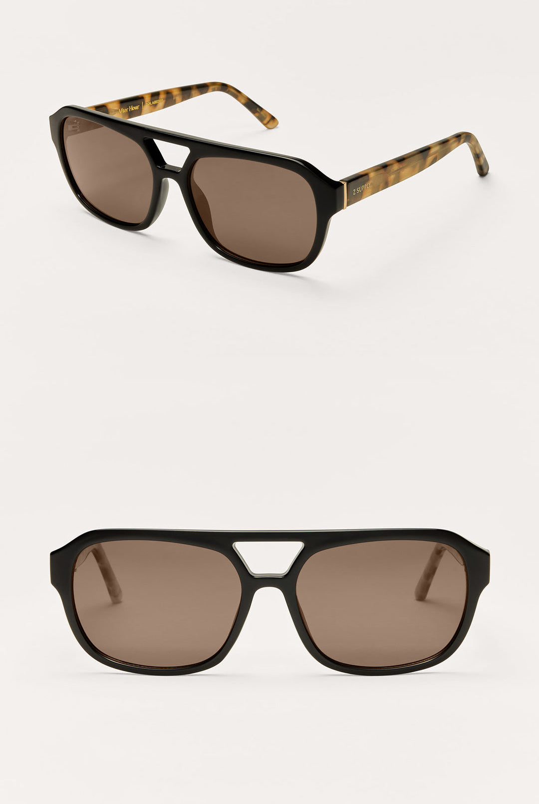 Z SUPPLY After Hour Polarized Sunglasses - Black Tort-Brown