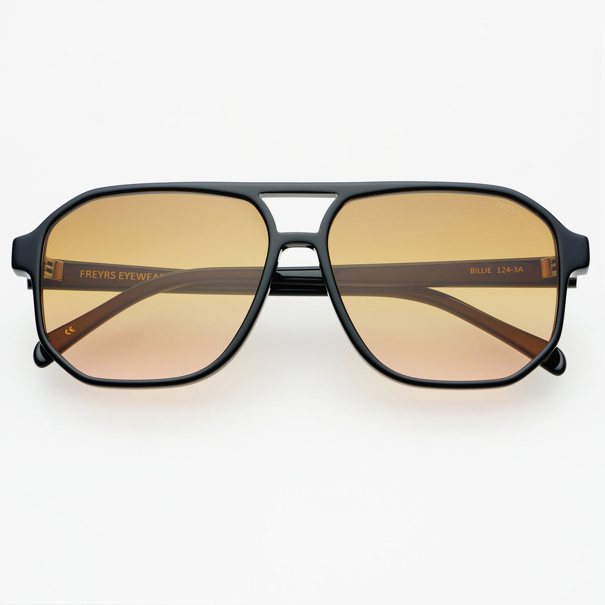 Billie Aviator Sunglasses in Black/Brown