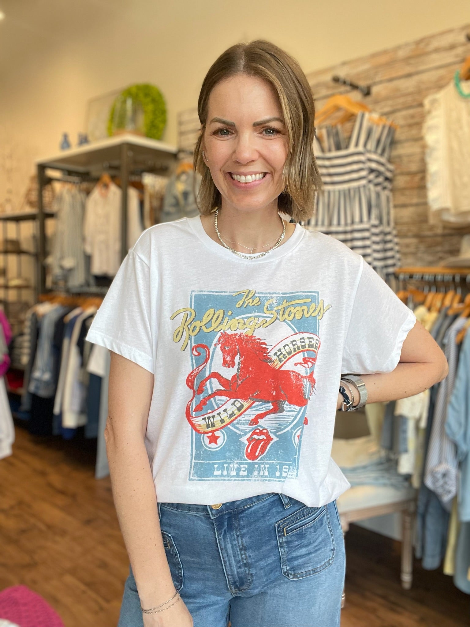 Chaser Rolling Stones Wild Horses Tee in White