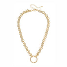 Karson Layered Circle Necklace in Shiny Gold