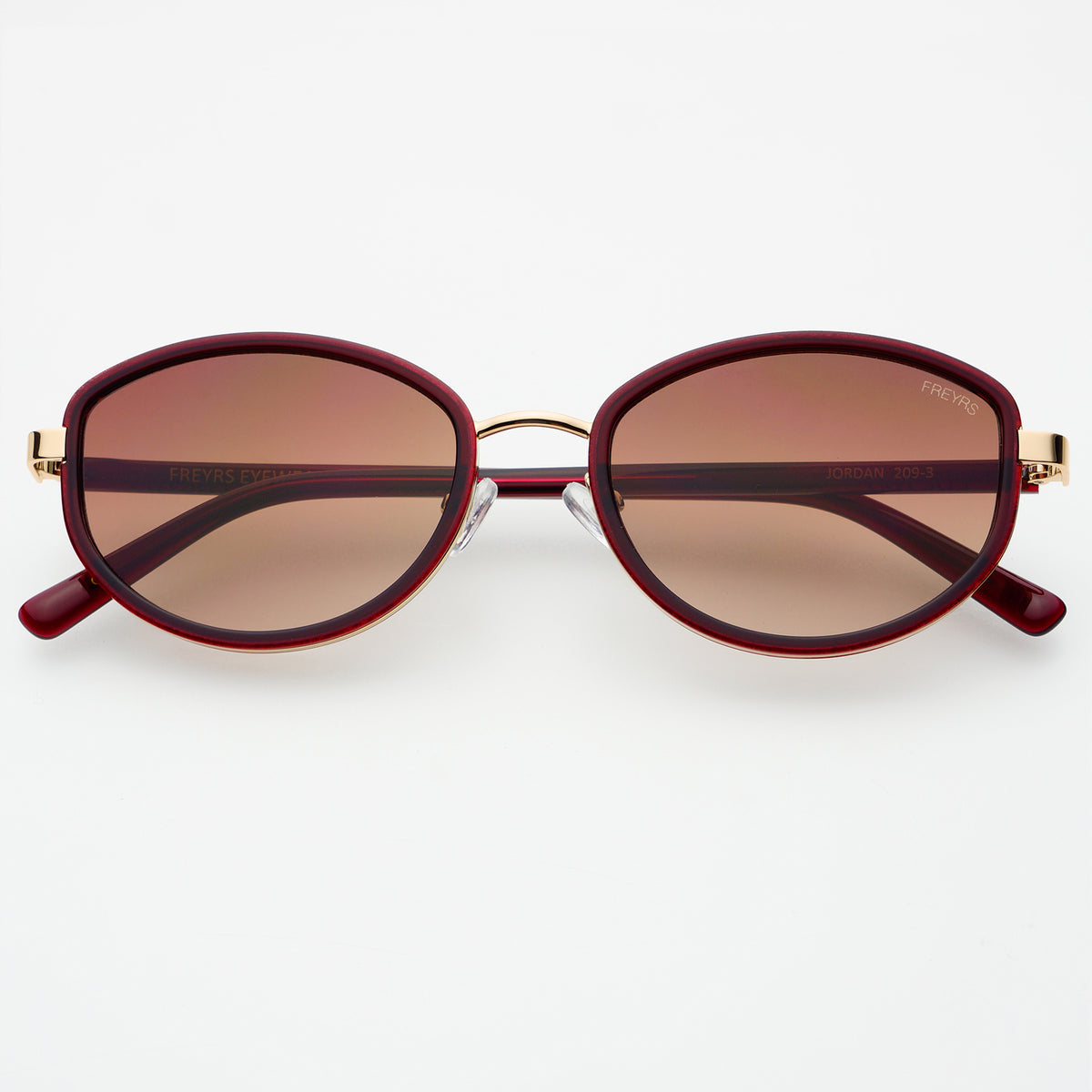 Jordan Oval Sunglasses in Burgundy