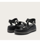 SOREL Black platform Y-Strap sandals