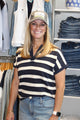 Velvet Heart Annabelle Striped Cotton Polo Top