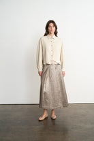 Button-Up, Structured Cream Blouse.